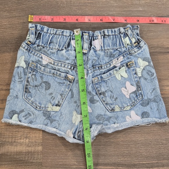 Girls GAP Disney Minnie Mouse Denim Jean Shorts Rainbow Overalls Shortalls 5 - Picture 8 of 8